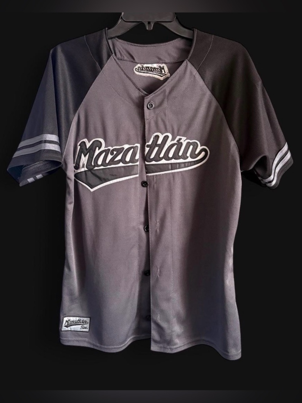 Men's Mazatlan Baseball Jersey- Charcoal Gray size Medium